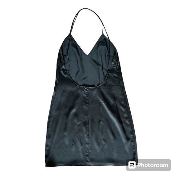 Le Merceau Open-Back Black Silk Slip Mini Dress XS/S - Picture 6 of 8